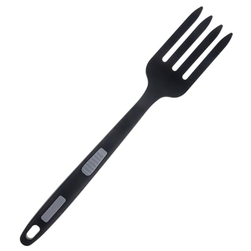 NOLITOY Flexible Silikon Spaghetti Gabel Ergonomische Hitzebeständige Küchenhilfe aus Lebensmittelechtem Silikon Multifunktionale Pasta und Haushalt Gabel Bpa Frei Schwarz von NOLITOY