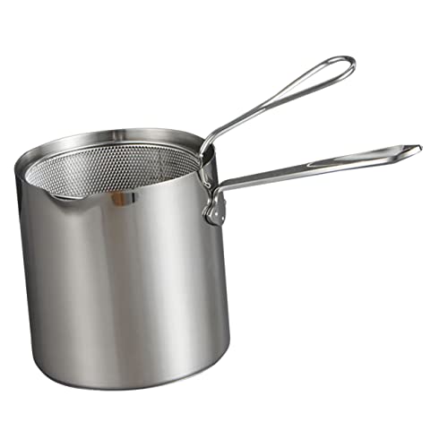 NOLITOY Frittierpot mit Frittierkorb für Küche Mini Fritteuse für Tempura und Frittierte Snacks Langlebig und Benutzerfreundlich von NOLITOY