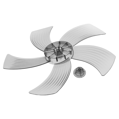 NOLITOY Fünfblatt Lüfterflügel aus Robustem Kunststoff Verstärkte Ventilatorblätter mit Mutterabdeckung Kompatibel für Stand Tisch Wandventilatoren Einfache Montage Transparentes Design von NOLITOY