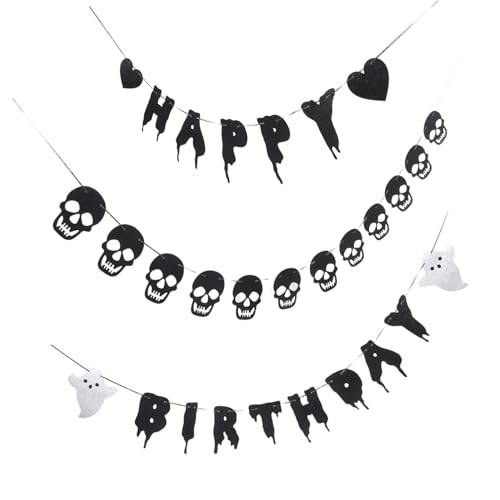NOLITOY Ghost Theme Banner Halloween Happy Birthday Party Decoration Papiergirlande Schwarz Vielseitig Indoor Outdoor Spuk Deko Schnell Aufbau NOLITOY Ghost Theme Banner Halloween Happy Birthday Party Decoration Papiergirlande Schwarz Vielseitig Indoor Outdoor Spuk Deko Schnell Aufbau von NOLITOY