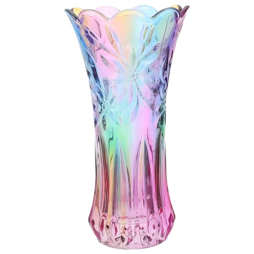NOLITOY Glas-Blumenvase, Kristallglas, Regenbogenvase, modern, minimalistisch, dekorative Vase, Heimdekoration, Vase, Hochzeits-Tischdekoration von NOLITOY