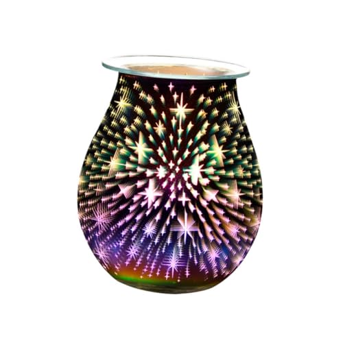 NOLITOY Glas Duftlampe Aromatherapie Halter Elektrisch mit Farbwechsel LED für Zuhause Büro Stilvolle Raumdekoration Sicher und Einfach zu Reinigen von NOLITOY