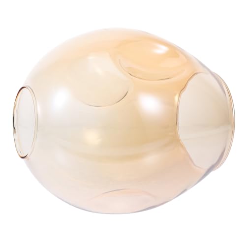 NOLITOY Glas Lampenschirm Øcm Bernsteinfarben Ersatz Lampenschirm für Hängeleuchten Deckenleuchten Dekorative Runde Glaslampe mit Elegantem Design Einfache Montage Geeignet für Wohnzimmer von NOLITOY