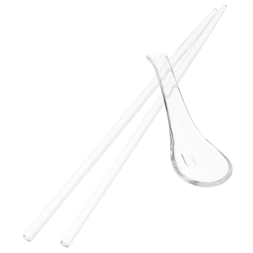 NOLITOY Glaslöffel und Essstäbchen Transparent Einfaches Design Vielseitig Verwendbar für Suppe Porridge Dessert Haushaltsporzellan Geschirr Besteck Teilig NOLITOY Glaslöffel und Essstäbchen Transparent Einfaches Design Vielseitig Verwendbar für Suppe Porridge Dessert Haushaltsporzellan Geschirr Besteck Teilig von NOLITOY