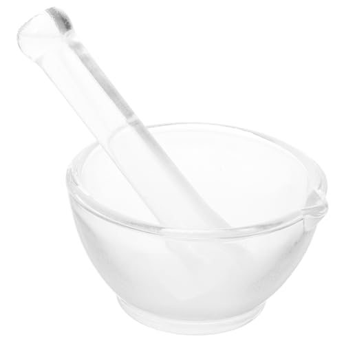 NOLITOY Glasmörser mit Stößel aus Glas Medizinischer Haushaltsmörser zum Zerkleinern von Kräutern und Tabletten Sicherer Langlebiger Labormörser für Vielseitiges Mahlen von NOLITOY