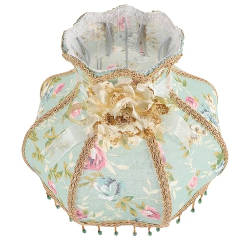 NOLITOY Grüner Retro Stoff Lampenschirm Fassung mit Floralem Muster Prinzessin Stil Langlebiger Boho Lampenschirm für Decken und Tischlampen Romantische Wohnraumdekoration NOLITOY Grüner Retro Stoff Lampenschirm Fassung mit Floralem Muster Prinzessin Stil Langlebiger Boho Lampenschirm für Decken und Tischlampen Romantische Wohnraumdekoration von NOLITOY
