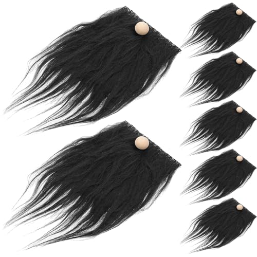 NOLITOY Haar Accessoires GNOME Faltbart Zotteliger Kunstbart Schnittform Weihnachtsbastelbedarf Langer Flauschiger Zwergenbart Dale Großes Fell Für Schnurrbart Halloween von NOLITOY