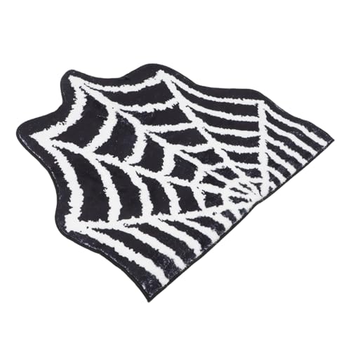 NOLITOY Halloween Spiderweb Teppich rutschfest Waschbar Dekorativer Spider Web Fußmatte für Badezimmer Küche Schlafzimmer Sichere Anti-rutsch Matte für Haustür und Eingangsbereich von NOLITOY