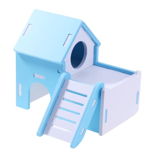 NOLITOY Hamsterhaus Holz Zweistöckig mit Leiter Wasserdichtes Kleintierversteck aus Natürlichem Holz Schlafnest für Hamster Mäuse Meerschweinchen und Kleine Haustiere Blau NOLITOY Hamsterhaus Holz Zweistöckig mit Leiter Wasserdichtes Kleintierversteck aus Natürlichem Holz Schlafnest für Hamster Mäuse Meerschweinchen und Kleine Haustiere Blau von NOLITOY