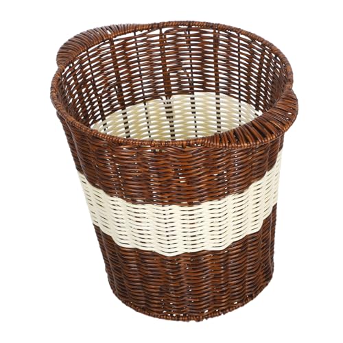 NOLITOY Handgefertigter Mülleimer Imitation Rattan für Büro und Schlafzimmer Atmungsaktiver Papierkorb mit Großer Kapazität für Konferenzräume Empfangsbereiche und Schreibtische von NOLITOY
