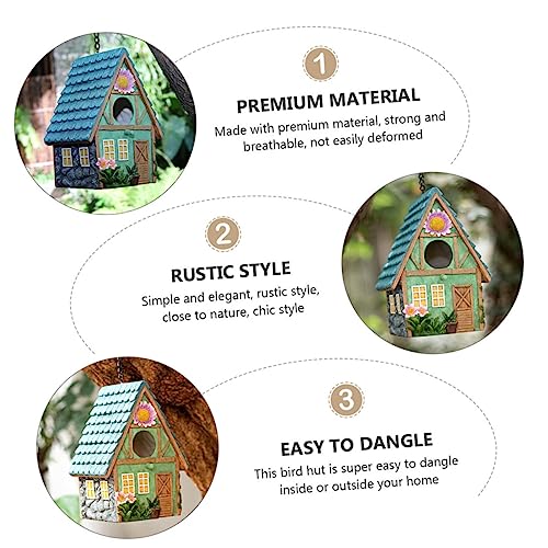 NOLITOY Handgefertigtes Outdoor Vogelhaus aus Langlebigem Harz Wetterfestes Atmungsaktives Vogel nistkasten zum Aufhängen Dekoratives Vogelhäuschen für Garten Balkon Vogelschutz und NOLITOY Handgefertigtes Outdoor Vogelhaus aus Langlebigem Harz Wetterfestes Atmungsaktives Vogel nistkasten zum Aufhängen Dekoratives Vogelhäuschen für Garten Balkon Vogelschutz und von NOLITOY