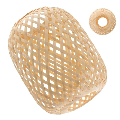 NOLITOY Handgewebter natürlicher Lampenschirm Deckenleuchte Rustikal Vintage Pendelleuchte Lampenschirm Schlafzimmer Wohnzimmer Leicht Vielseitig Langlebig von NOLITOY