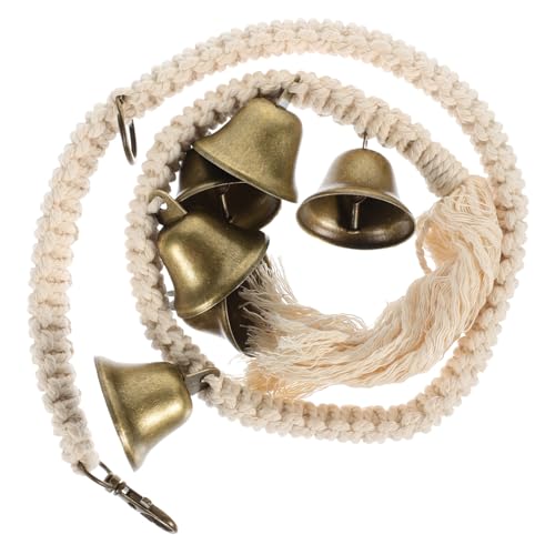 NOLITOY Haustier Türklingel mit Glocke Verstellbare Trainingsleine für Hunde Sicherer Türgriff Hänger Robustes Hundetraining Zubehör Türdeko Geeignet für Kleine bis Große Hunde von NOLITOY