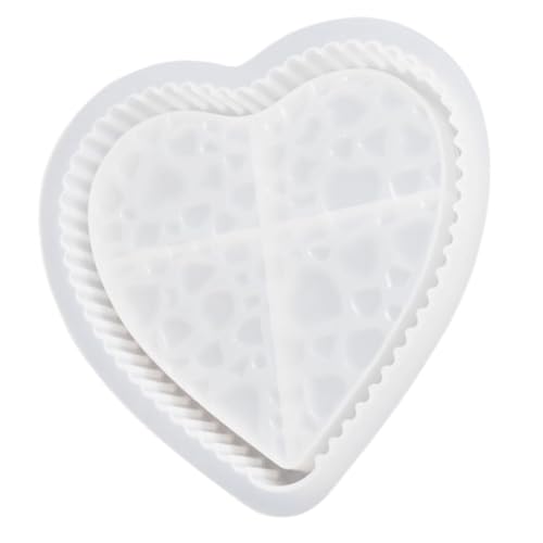 NOLITOY Herzförmige Silikonform für DIY Tablett Multifunktionale Harz Gießform Leicht zu Reinigen für Bastelarbeiten mit Glitzer Trockenblumen und Schmuck Dekorative Aufbewahrungsschale von NOLITOY