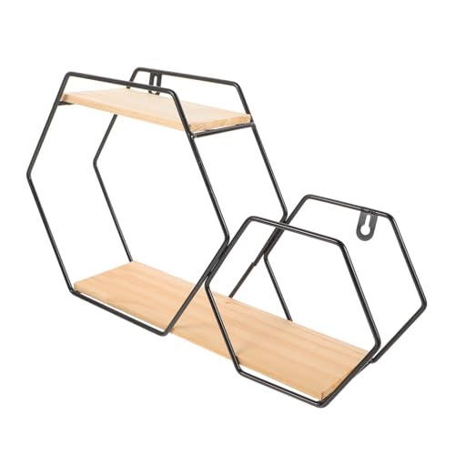 NOLITOY Hexagon Wandregal Schweberegal Wanddeko Wohnzimmer Schlafzimmer Dekoratives Wandboard für Pflanzen und Aufbewahrung Robust und Modern von NOLITOY