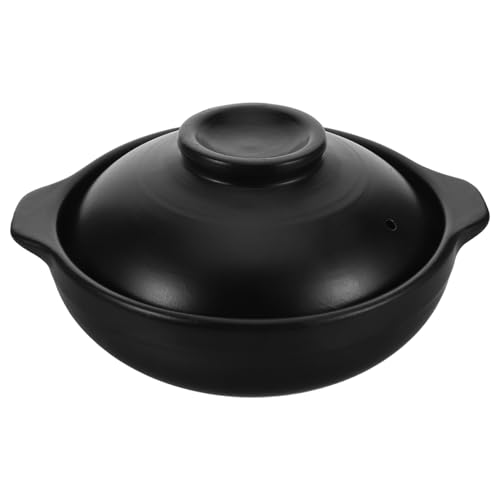 NOLITOY Hochtemperaturbeständiger Keramik Topf mit Deckel zum Kochen von Reis und Suppen für Familie oder Gäste von NOLITOY