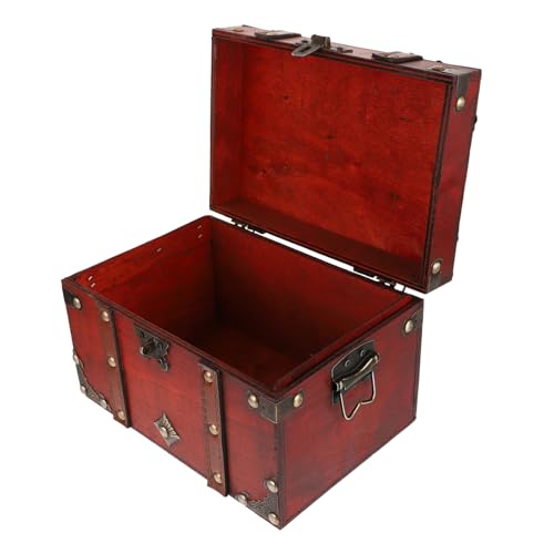 NOLITOY Holz Aufbewahrungsbox mit Schloss Vintage Stil Rustikale Dekoration Multifunktionale Holztruhe für Wohnzimmer Schlafzimmer Büro Ordnung und Stil von NOLITOY