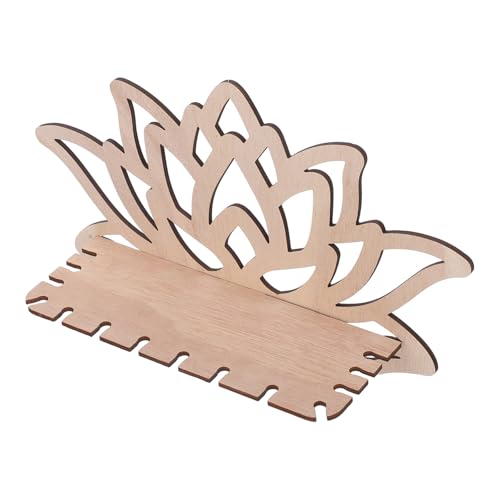 NOLITOY Holz Lotus Kerzenhalter mit Hohldesign Schwebendes Wandregal für Schlafzimmer Dekoratives Kristall Display Regal Romantische Licht Schatteneffekte Einzigartiges Handgefertigtes von NOLITOY