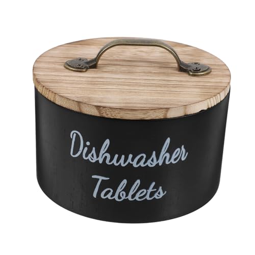 NOLITOY Holz Spülmaschinentabs Aufbewahrungsbox mit Luftdichtem Deckel Feuchtigkeitsgeschützt Vielseitiger Küchenbehälter für Waschmittel und Runde Holzbox im Rustikalen Landhausstil NOLITOY Holz Spülmaschinentabs Aufbewahrungsbox mit Luftdichtem Deckel Feuchtigkeitsgeschützt Vielseitiger Küchenbehälter für Waschmittel und Runde Holzbox im Rustikalen Landhausstil von NOLITOY