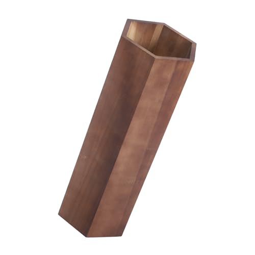 NOLITOY Holz regenschirmständer Sechseckig Stabiler Holzeimer zur Aufbewahrung Mehrerer Schirme Dekorativer Schirmhalter für Eingangsbereich Flur Büro Modernes Design in Tiefem Walnuss von NOLITOY