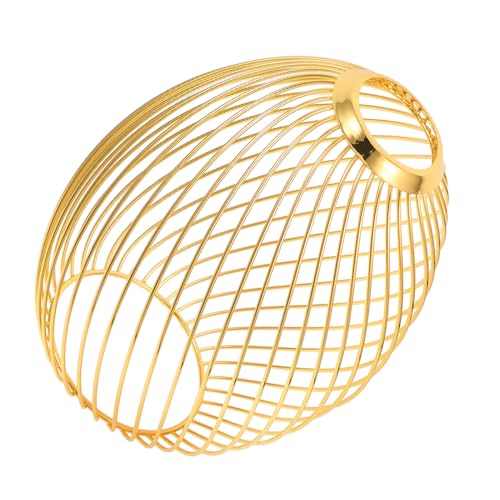 NOLITOY Industrieller Metall Lampenschirm für Hängeleuchte Deckenlampe Oval Goldfarbig Rustikal und Robust Vielseitig Einsetzbar für Wohnraumdekoration und Gemütliche Beleuchtung von NOLITOY