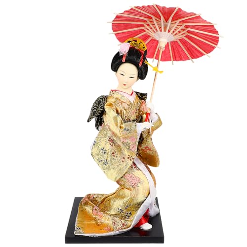 NOLITOY Japanische Geisha Figuren Puppen Japanische Kimono Statue Asiatische Geisha Sammlerstück Figur Dekoration für Home Office Tisch von NOLITOY