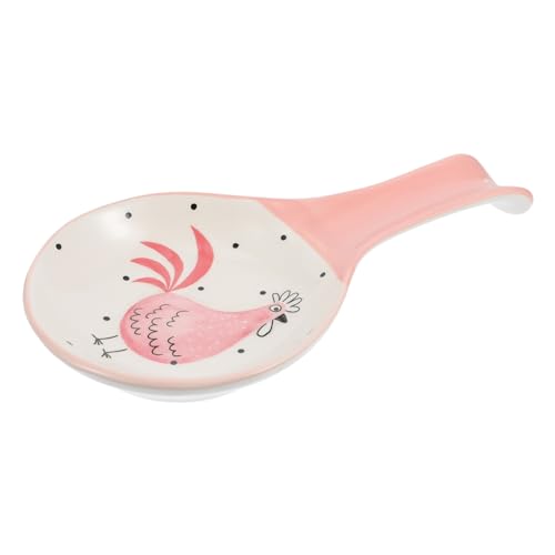NOLITOY Keramik Löffelhalter Küchenutensilienhalter Praktischer Utensilienbehälter Glatte Oberfläche Rosa Küchenhelfer Geeignet für Haushalt Restaurant Hotel von NOLITOY