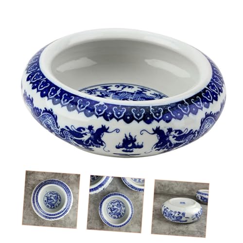 NOLITOY Keramik Tuscheschale mit Feinem Drachenmuster Multifunktionaler Pinselreiniger für Kalligraphie Glatte Oberfläche Langlebig für Anfänger Studenten und Künstler von NOLITOY