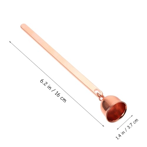NOLITOY Kerzenlöscher aus Edelstahl mit Langem Griff Dochtabdeckung Rauchfrei Langlebig Stilvolles Vintage design für Zuhause Hochzeit Party Praktisches Kerzenzubehör in Roségold von NOLITOY