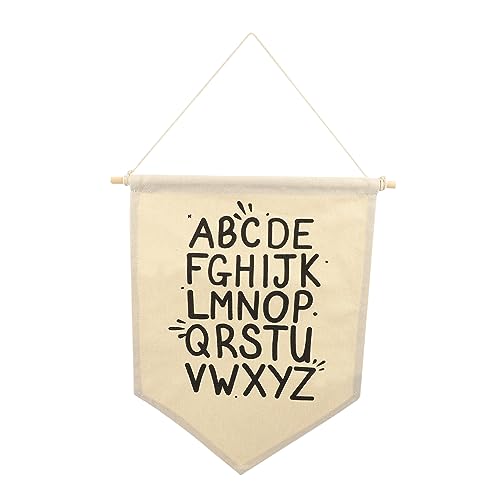 NOLITOY Kinderzimmer Baumwoll Canvas Alphabet Banner mit Englischem Pädagogische Wanddeko für Jungen Vielseitiges Wandpendant zur Raumgestaltung und Foto Hintergrund Aufhängeseil NOLITOY Kinderzimmer Baumwoll Canvas Alphabet Banner mit Englischem Pädagogische Wanddeko für Jungen Vielseitiges Wandpendant zur Raumgestaltung und Foto Hintergrund Aufhängeseil von NOLITOY