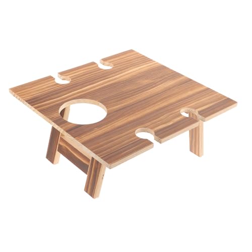 NOLITOY Klappbarer Tragbarer Picknicktisch mit Weinglashalter Stabiler Outdoor Weintisch für Camping Garten Strand und Picknick und Leicht Transportierbar Vintage Design von NOLITOY