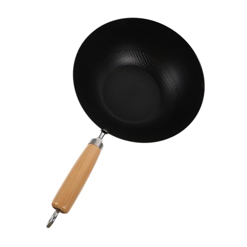 NOLITOY Kleiner Japanischer Wok Schmiedeeisen Unbeschichtete Pfanne Ergonomischer Griff Vielseitig Einsetzbar für Gasherd Elektroherd zum Braten Dünsten und Kochen von NOLITOY