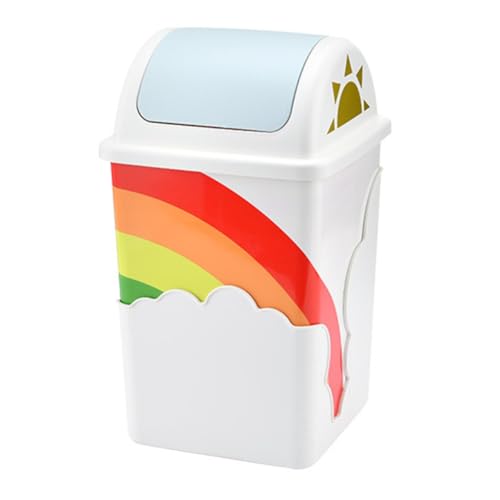 NOLITOY Regenbogenmülleimer Aus Umweltfreundlich Und Geschmacksneutral Mit Deckel Für Hygienische Abfallentsorgung Als Müllbehälter Für Wohnzimmer Und Kinderzimmer Dekor von NOLITOY