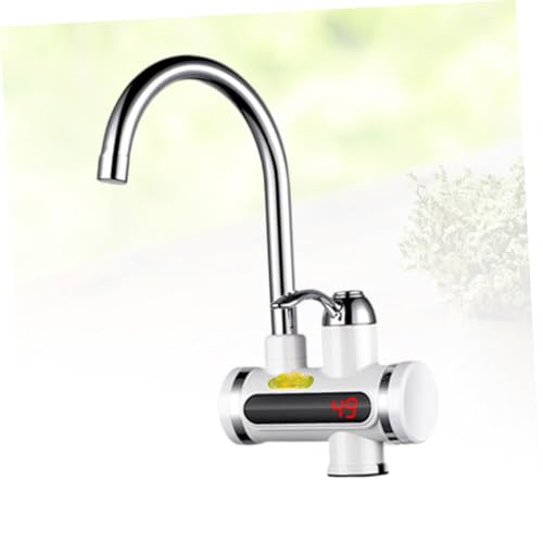 NOLITOY LED Digital Anzeige Wasserhahn mit Warm und Kaltwasser Mischfunktion Sofortiger Durchlauferhitzer Drehbarer Edelstahl Auslauf Edelstahl LED Temperaturanzeige Zufällige Farbe von NOLITOY