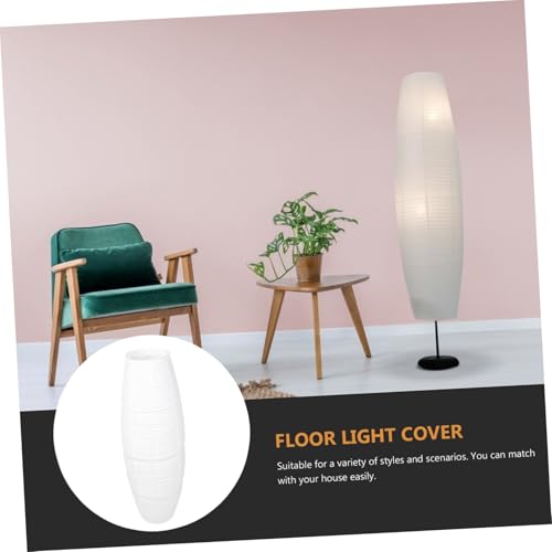 NOLITOY LED Papier Lampenschirm Weiß Stehlampen Ersatzschirm Einfach zu Installierender Lichtschutz Weiches Licht für Wohnzimmer Schlafzimmer Büro Moderne Nordic Stil Dekoration von NOLITOY