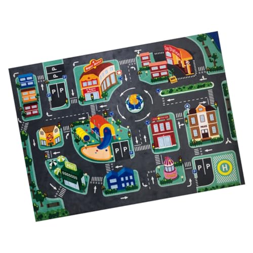NOLITOY LED Spielmatte Verkehrs Lernteppich Weicher Langlebiger Spielteppich für Mädchen Jungen Rutschfester Krabbelteppich Kreative Lernmatte Farbenfroher Straßenteppich für Kinderzimmer von NOLITOY