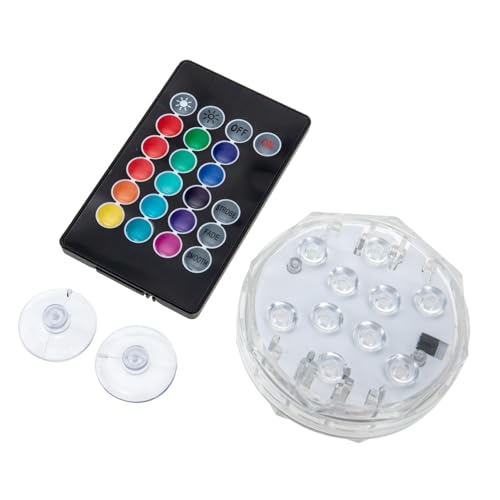 NOLITOY LED Tauchlicht Rgb Unterwasserbeleuchtung mit Fernbedienung Wasserdichtes LED Poollicht in Farben Stabile Kunststofflampe für Teich Aquarium Schwimmbad und Dekoration von NOLITOY