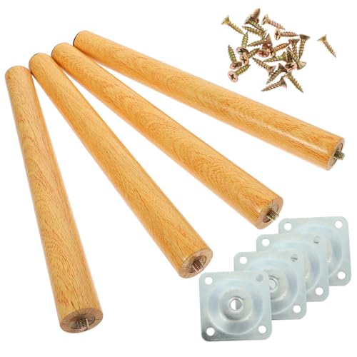 NOLITOY Massive Holz Möbelfüße Stabile Polierte Tischbeine aus Holz mit Flachem Boden für Sofas Tische und Kommoden Einfach zu Montieren und Wackelfrei von NOLITOY
