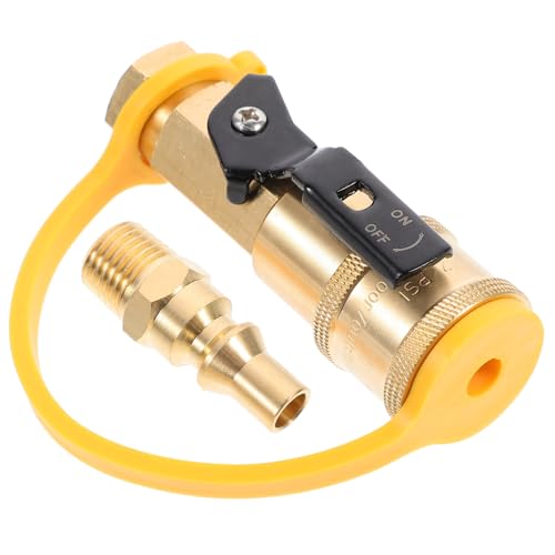 NOLITOY Messing Adapter Kugelhahn Schnellverbinder Gasgrill Ersatzteil Robust Langlebig für Gasschlauch Wasseranschluss Campingofen von NOLITOY