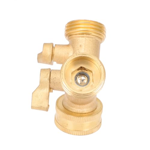 NOLITOY Messing Gartenschlauch Verteiler Y Adapter mit Kugelventil Robuster Wege Schlauchsplitter für Wasserdichten Festen Anschluss an Wasserhahn und Gartenschlauch Langlebiger Garten von NOLITOY