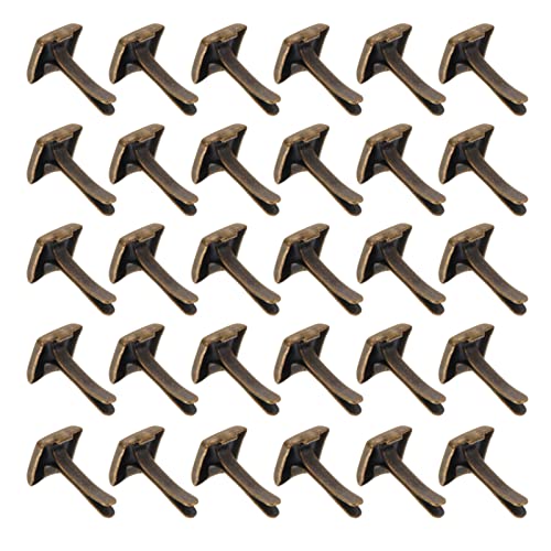 NOLITOY Nailart-Zubehör Musterbeutelklammern 300 Stück Nailheads Spots 2 Zinken Quadratische Metall Für DIY Lederhandwerk Kleidung Gürteltasche Dekore Musterklammern Maniküre-Werkzeuge von NOLITOY