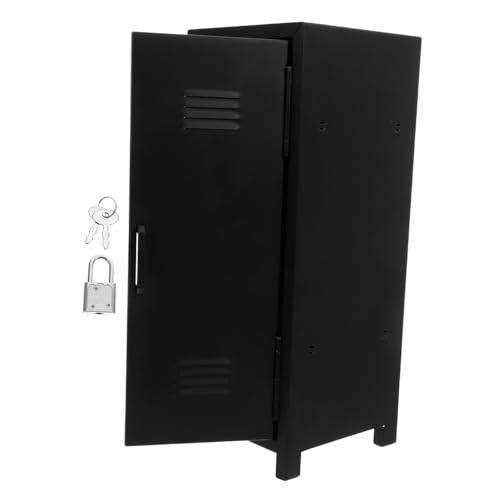 NOLITOY Metall-Schrank mit Schloss und Schlüssel Kleines Abschließbares Eisen-aufbewahrungsfach Robuster Desktop-Organizer für Büro Schlafzimmer Wohnzimmer Schule Spielzimmer und Garage von NOLITOY