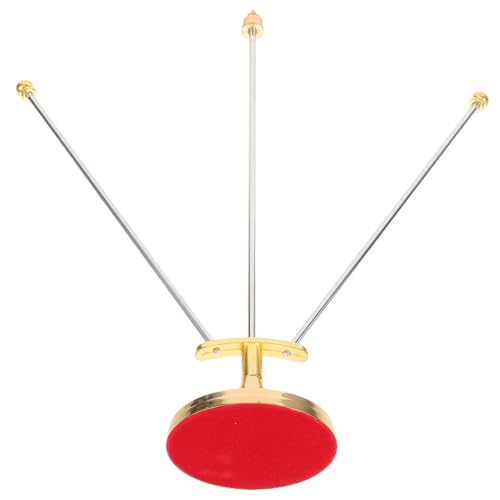NOLITOY Metallischer Tisch flaggenhalter mit Stabilem Standfuß Kompakter Tisch fahnenmast für Büro Heimdekoration Dreifacher Gold fahnenmast für Verhandlungsraum und Schreibtisch von NOLITOY