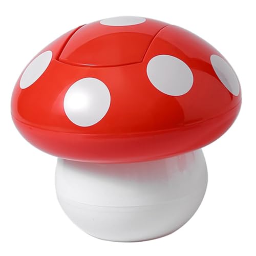 NOLITOY Mini Schreibtisch Mülleimer mit Deckel Pilzform Kompakt und Leicht Tragbarer Tischmülleimer für Büro Kinderzimmer und Zuhause Praktischer Papierkorb zur Müll Aufbewahrungslösung von NOLITOY