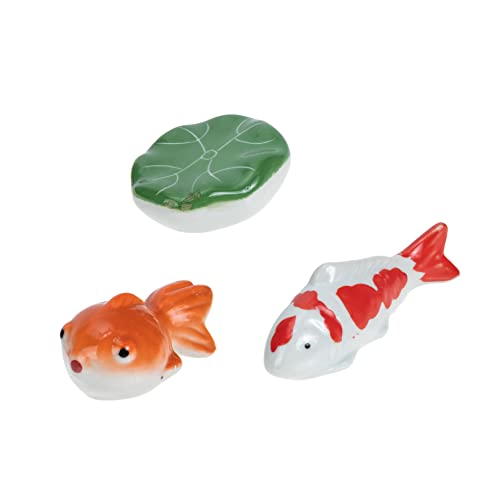 NOLITOY Mörtelwanne Schwimmtier 3 Stücke Desktop Outdoor Cartoon Große Lebensechte Gartensimulation Landschaft Kinder Ornamente Entzückender Schwimmer Spielzeug Ornament Teich Fisch von NOLITOY