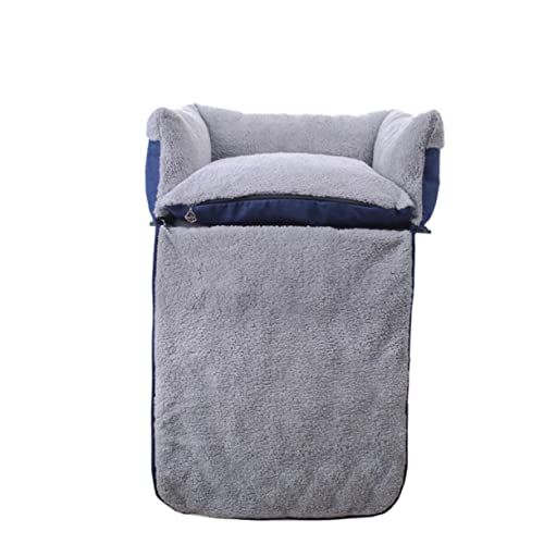 NOLITOY Multifunktionales Quadratisches Hundesofa Bett für Kleine und Mittelgroße Hunde Hochwertiger Hundekennel mit Waschbarem Bezug Rutschfester Unterseite und Warmer Decke Blau von NOLITOY