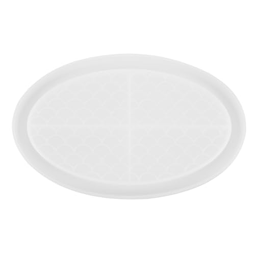 NOLITOY Ovales Silikonform Gießform für DIY Resin Tablett Fischschuppenmuster Flexible Langlebige Epoxidharzform Leicht zu Entformen und Reinigen Originelles Bastelzubehör für von NOLITOY