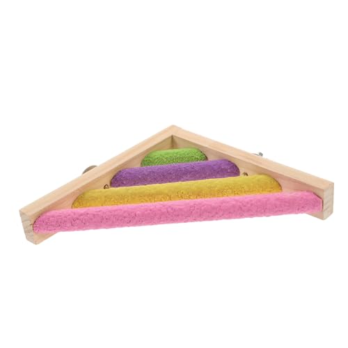 NOLITOY Papageien Spielstand Leiter aus Ökologischem Material Kletter und Kauspielzeug für Sittiche Wellensittiche Nymphensittiche Fördert Balance und Bewegung Einfache Bunte Farbmischung von NOLITOY