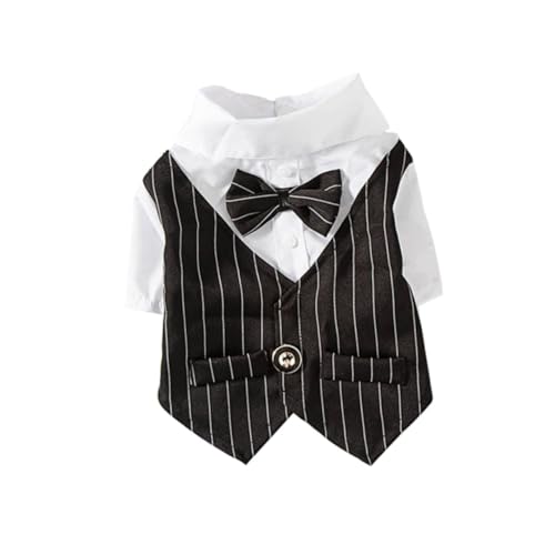 NOLITOY Pet Anzug Hund Kleidung Hochzeit Party Kostüm Frühlings Sommer Schwarzer Hundesuit Eleganter Gentleman Stil mit Spitzenverzierung Bequem und Strapazierfähig für Mittlere Hunde von NOLITOY