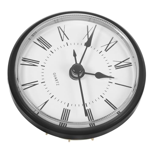 NOLITOY Quartz Clock Insert mit Römischem Vintage Einsteckuhrwerk für DIY Wanduhren Weißes Ziffernblatt mit Schwarzen Römischen Zahlen Klassisches Design Lautloses Quarz Uhrwerk Bastel von NOLITOY
